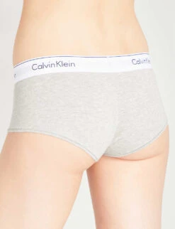 Calvin Klein Modern Cotton-blend Jersey Boy Shorts 10 Calvin Klein Modern Cotton-blend Jersey Boy Shorts -Ted Bakee Fashion Shop 109 3003262 0000F3788E020 GREYHEATHER ALT02