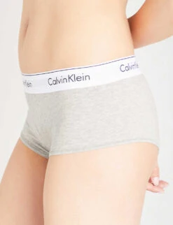 Calvin Klein Modern Cotton-blend Jersey Boy Shorts 11 Calvin Klein Modern Cotton-blend Jersey Boy Shorts -Ted Bakee Fashion Shop 109 3003262 0000F3788E020 GREYHEATHER ALT03