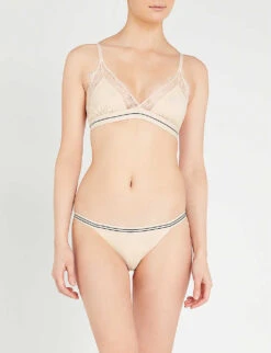 Love Stories Love Lace Velvet And Lace Bralette -Ted Bakee Fashion Shop 109 3004734 L001005204 SAND ALT01