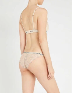 Love Stories Love Lace Velvet And Lace Bralette -Ted Bakee Fashion Shop 109 3004734 L001005204 SAND ALT02