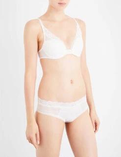 Passionata Brooklyn Stretch-mesh Plunge Bra -Ted Bakee Fashion Shop 109 73048496 P57010 PEARL ALT01