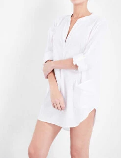 Seafolly Boyfriend Cotton Beach Shirt -Ted Bakee Fashion Shop 186 3000714 52815TO WHITE ALT03