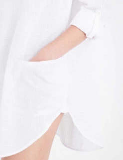 Seafolly Boyfriend Cotton Beach Shirt -Ted Bakee Fashion Shop 186 3000714 52815TO WHITE ALT05