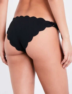 Marysia Mott Scalloped Bikini Bottoms -Ted Bakee Fashion Shop 186 3004602 SB077 BLACK ALT02