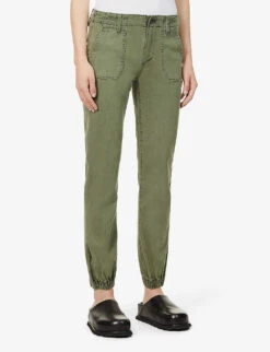 Paige Mayslie High-rise Woven Jogging Bottoms -Ted Bakee Fashion Shop 188 3002369 5092B10 VINTAGEIVYGREEN ALT02