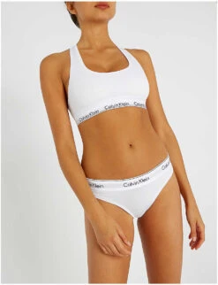 Calvin Klein Modern Stretch-cotton Bikini Briefs -Ted Bakee Fashion Shop 212 3003262 F3787E 100WHITE ALT01