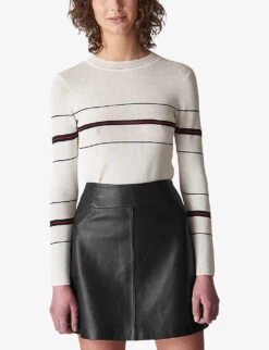 Whistles A-line Leather Mini Skirt -Ted Bakee Fashion Shop 501 10019 027385 BLACK ALT01