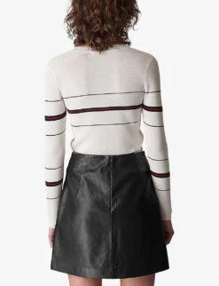 Whistles A-line Leather Mini Skirt -Ted Bakee Fashion Shop 501 10019 027385 BLACK ALT03