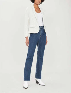 Whistles Notch-lapels Slim-fit Cotton-blend Jacket -Ted Bakee Fashion Shop 501 10019 029479 GREY ALT01