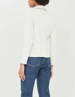 Whistles Notch-lapels Slim-fit Cotton-blend Jacket -Ted Bakee Fashion Shop 501 10019 029479 GREY ALT02