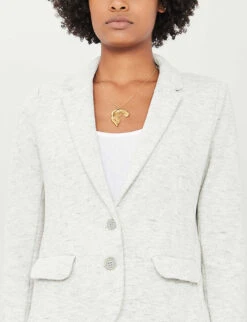 Whistles Notch-lapels Slim-fit Cotton-blend Jacket -Ted Bakee Fashion Shop 501 10019 029479 GREY ALT03