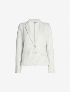 Whistles Notch-lapels Slim-fit Cotton-blend Jacket