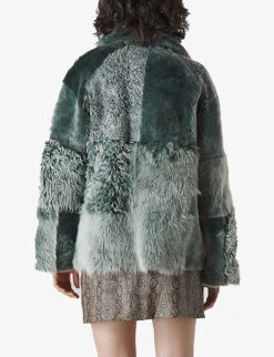 Whistles Hema Contrast-panel Shearling Coat -Ted Bakee Fashion Shop 501 10019 030734 ALT02