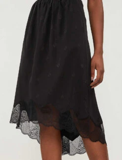 Zadig & Voltaire Joslin Silk Jacquard Skirt -Ted Bakee Fashion Shop 669 10175 PWGCP0302F NOIR ALT03