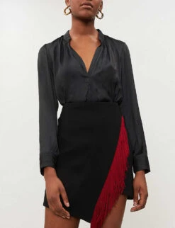 Zadig & Voltaire Satin Top -Ted Bakee Fashion Shop 669 10175 PWGCP3201F NOIR ALT03