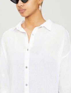 Seafolly Classic Cotton Beach Shirt -Ted Bakee Fashion Shop R00008310 WHITE ALT03