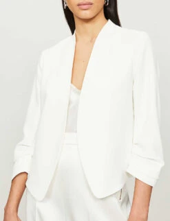 Ted Baker Cropped Sleeve Regular-fit Crepe Jacket -Ted Bakee Fashion Shop R00022009 IVORY ALT03