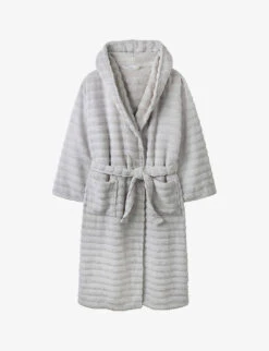 Ribbed Hooded Cotton-towelling Bathrobe