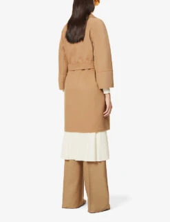 Arona Belted Wool Coat 8 Arona Belted Wool Coat -Ted Bakee Fashion Shop R00073488 CAMEL ALT02