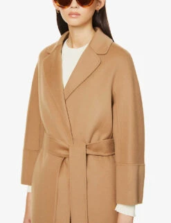 Arona Belted Wool Coat 9 Arona Belted Wool Coat -Ted Bakee Fashion Shop R00073488 CAMEL ALT03