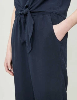 Easy Cropped High-rise Woven Jogging Bottoms -Ted Bakee Fashion Shop R00105080 ENDLESSSEA ALT03