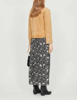 Whistles Tessa Suede Biker Jacket -Ted Bakee Fashion Shop R00118238 CREAM ALT02