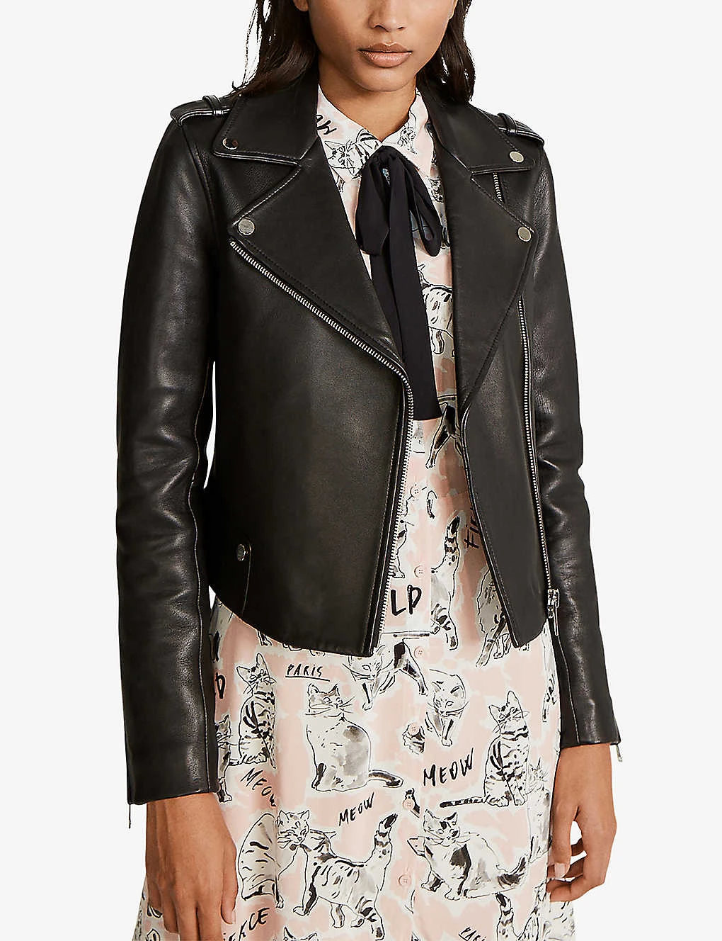 CLAUDIE PIERLOT Biker-collar Leather Jacket 2 CLAUDIE PIERLOT Biker-collar Leather Jacket - Image 2