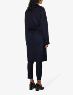 Joseph Cenda Wool And Cashmere-blend Belted Coat -Ted Bakee Fashion Shop R03658501 NAVY ALT03