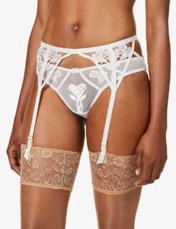 BLUEBELLA Nova Stretch-lace Suspender Belt 8 BLUEBELLA Nova Stretch-lace Suspender Belt -Ted Bakee Fashion Shop R03674132 IVORY ALT02