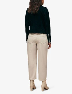 Whistles Agnes Suede Biker Jacket -Ted Bakee Fashion Shop R03676328 BLACK ALT02