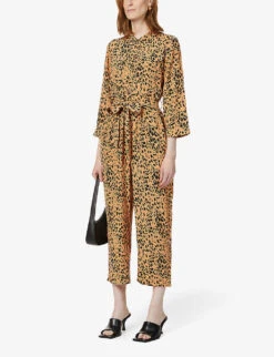 Whistles Animal-print Woven Jumpsuit -Ted Bakee Fashion Shop R03676904 MULTICOLOUR ALT01
