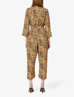 Whistles Animal-print Woven Jumpsuit -Ted Bakee Fashion Shop R03676904 MULTICOLOUR ALT02