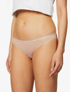 Calvin Klein Bottoms Up Mid-rise Stretch-jersey Briefs -Ted Bakee Fashion Shop R03703749 HONEYALMOND ALT02