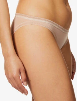 Calvin Klein Bottoms Up Mid-rise Stretch-jersey Briefs -Ted Bakee Fashion Shop R03703749 HONEYALMOND ALT04