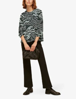 Whistles Zebra-print Woven Top 7 Whistles Zebra-print Woven Top -Ted Bakee Fashion Shop R03743265 MULTICOLOURED ALT03