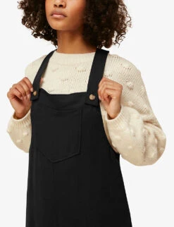 Whistles Rita Easy Woven Dungarees -Ted Bakee Fashion Shop R03745573 BLACK ALT05