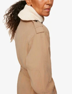 Whistles Riley Double-breasted Woven Trench Coat -Ted Bakee Fashion Shop R03749140 CREAM ALT03