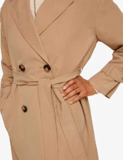 Whistles Riley Double-breasted Woven Trench Coat -Ted Bakee Fashion Shop R03749140 CREAM ALT05