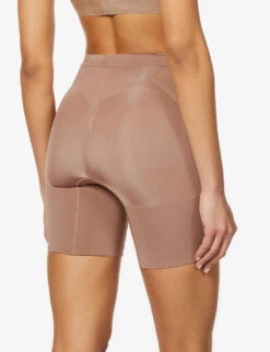Spanx Oncore High-waist Mid-thigh Stretch-woven Shorts -Ted Bakee Fashion Shop R03750097 CAFEAULAIT ALT03