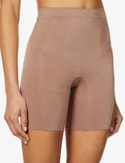 Spanx Oncore High-waist Mid-thigh Stretch-woven Shorts -Ted Bakee Fashion Shop R03750097 CAFEAULAIT ALT04