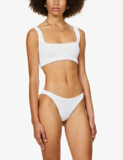 Xandra Crinkled Bikini Set -Ted Bakee Fashion Shop R03756655 S WHITE ALT02