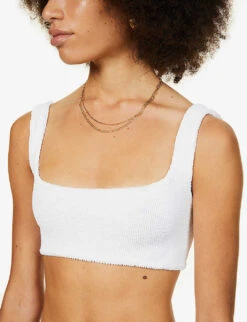 Xandra Crinkled Bikini Set -Ted Bakee Fashion Shop R03756655 S WHITE ALT04