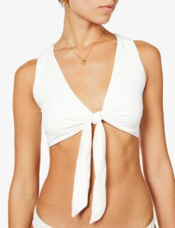 West Wrap-over Bikini Top -Ted Bakee Fashion Shop R03760051 VANILLA ALT04