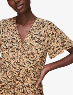 Whistles Bark-print Woven Jumpsuit -Ted Bakee Fashion Shop R03787462 MULTICOLOURED ALT03