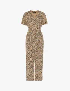 Whistles Bark-print Woven Jumpsuit