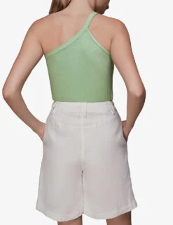 Whistles One-shoulder Ribbed Stretch-woven Cami Top -Ted Bakee Fashion Shop R03793680 ALT02