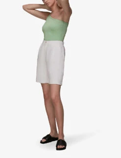 Whistles One-shoulder Ribbed Stretch-woven Cami Top -Ted Bakee Fashion Shop R03793680 ALT04