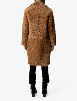 Zadig & Voltaire Mady Wavy Sheepskin Coat -Ted Bakee Fashion Shop R03799421 CARAMEL ALT03