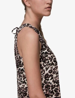 Whistles Clouded Leopard-print Woven Jumpsuit -Ted Bakee Fashion Shop R03802100 MULTICOLOURED ALT04