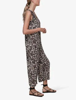 Whistles Clouded Leopard-print Woven Jumpsuit -Ted Bakee Fashion Shop R03802100 MULTICOLOURED ALT05